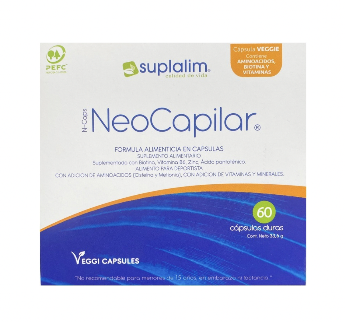 NeoCapilar Suplemento Alimentario en Cápsulas 60 Unidades Suplalim