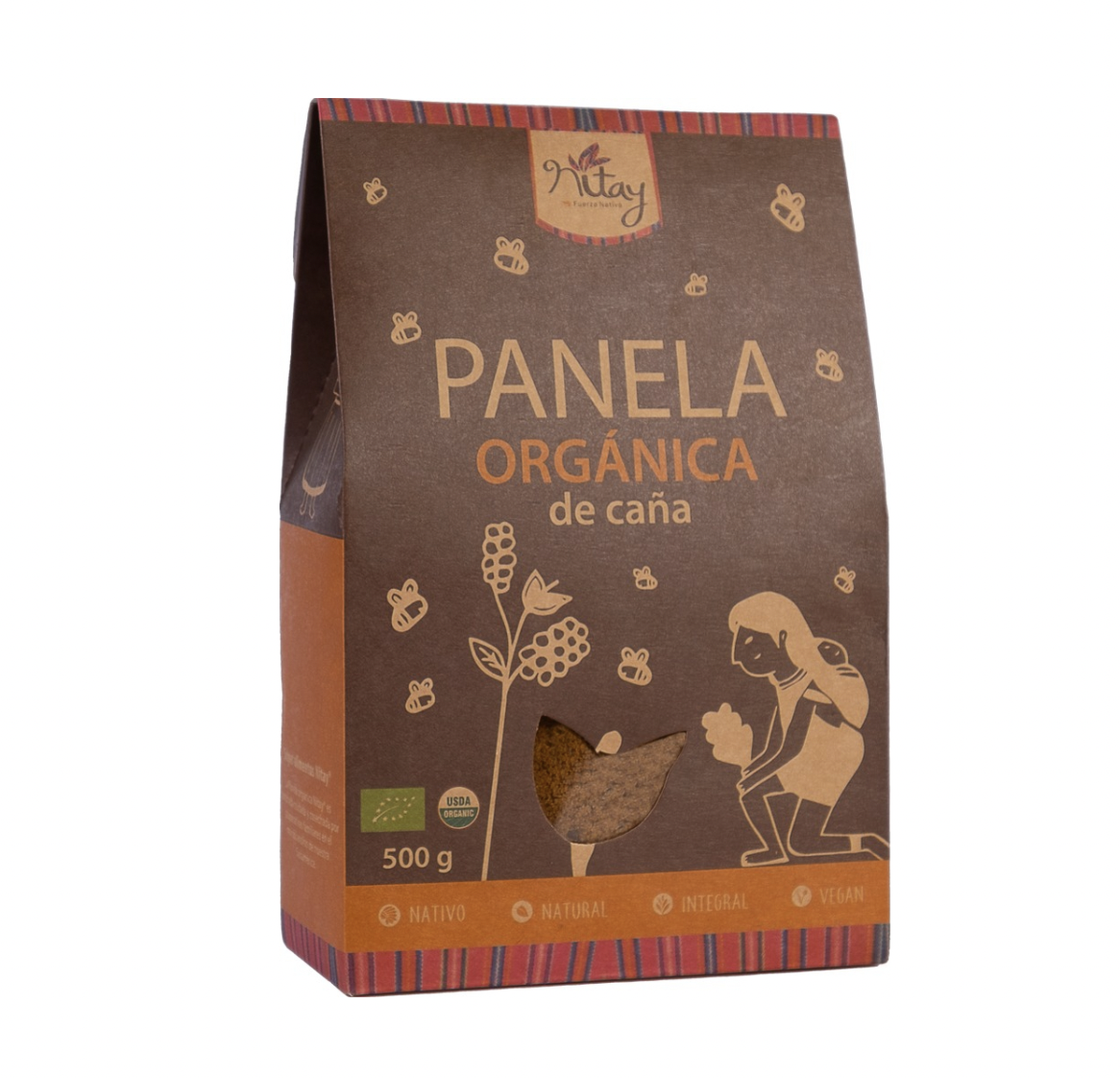 Panela Orgánica de Caña 500g. Nitay