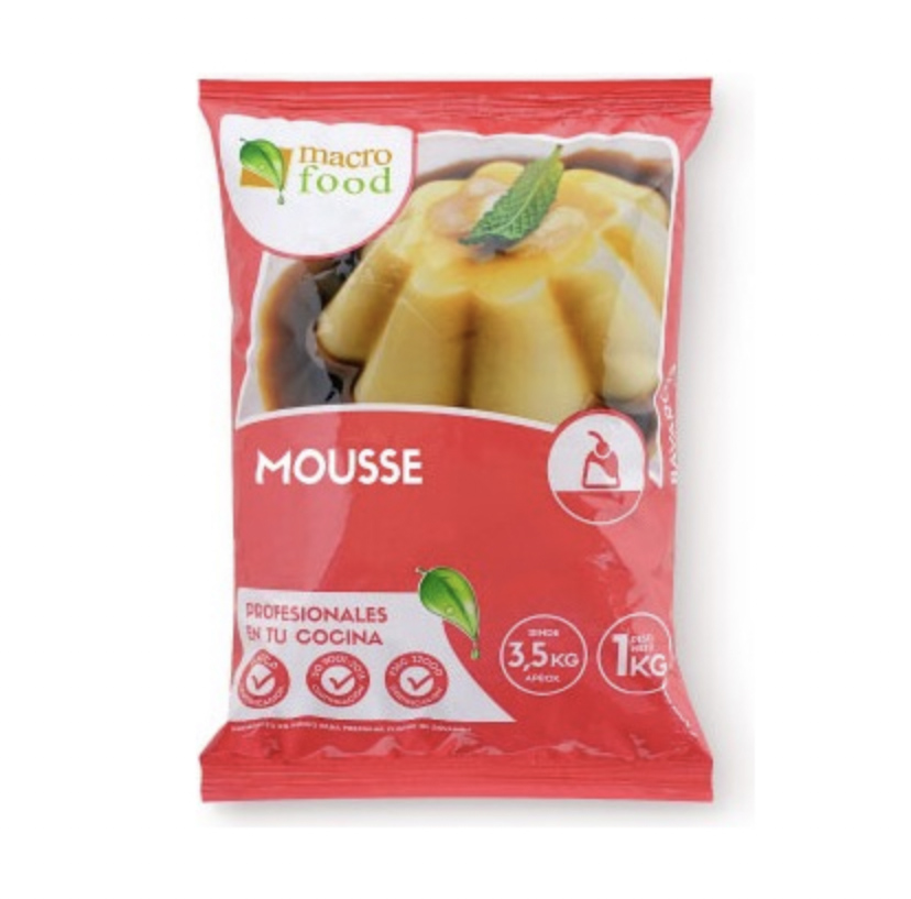 Mousse de Chocolate 1Kg. Polvo Macro Food