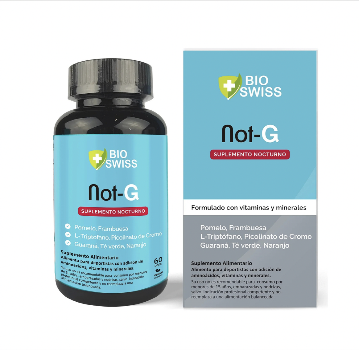 Not-G Suplemento Nocturno Quemador de Grasas con Vitaminas y Minerales 60 Cápsulas Bio Swiss