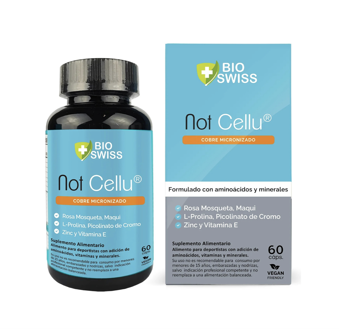 Not Cellu Cobre Micronizado Anti Celulitis 60 Cápsulas Bio Swiss