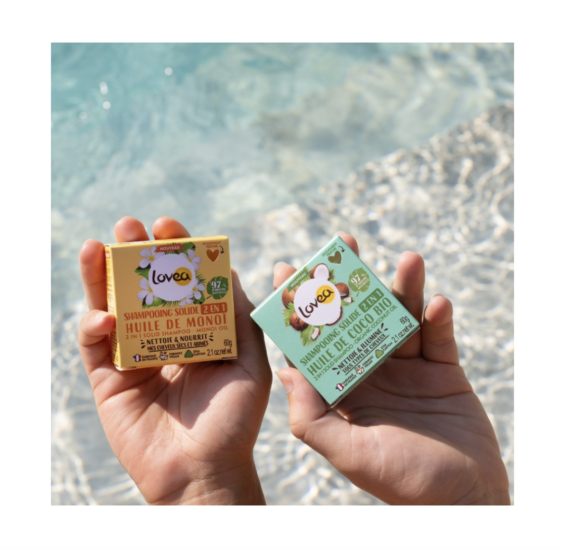 Shampoo Sólido 2 en 1 Aceite de Monoí 60g. Lovea - Image 2