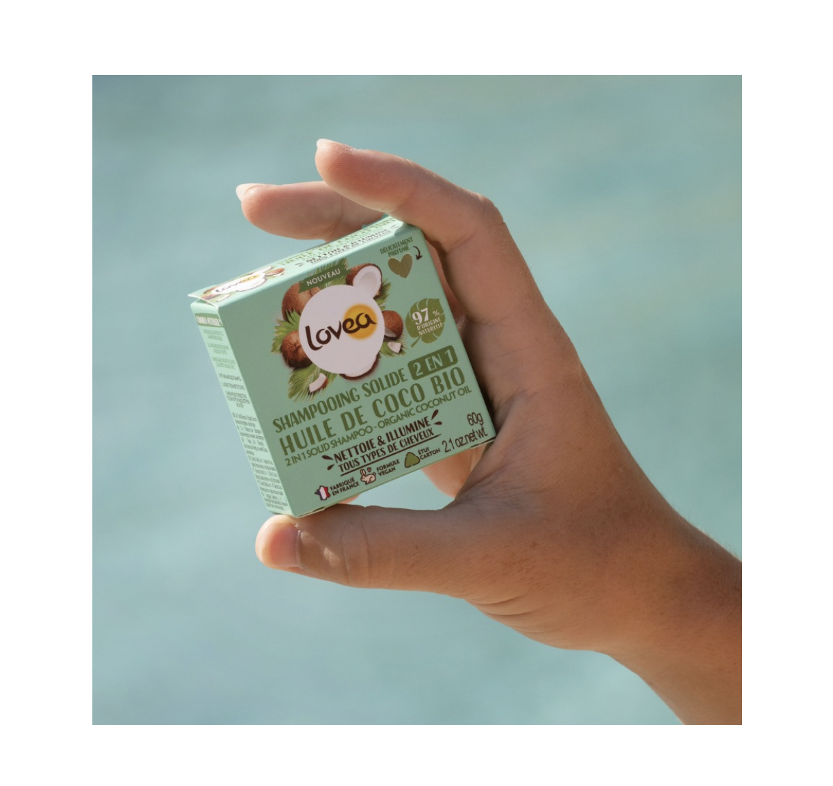 Shampoo Sólido 2 en 1 Aceite de Coco 60g. Lovea - Image 2