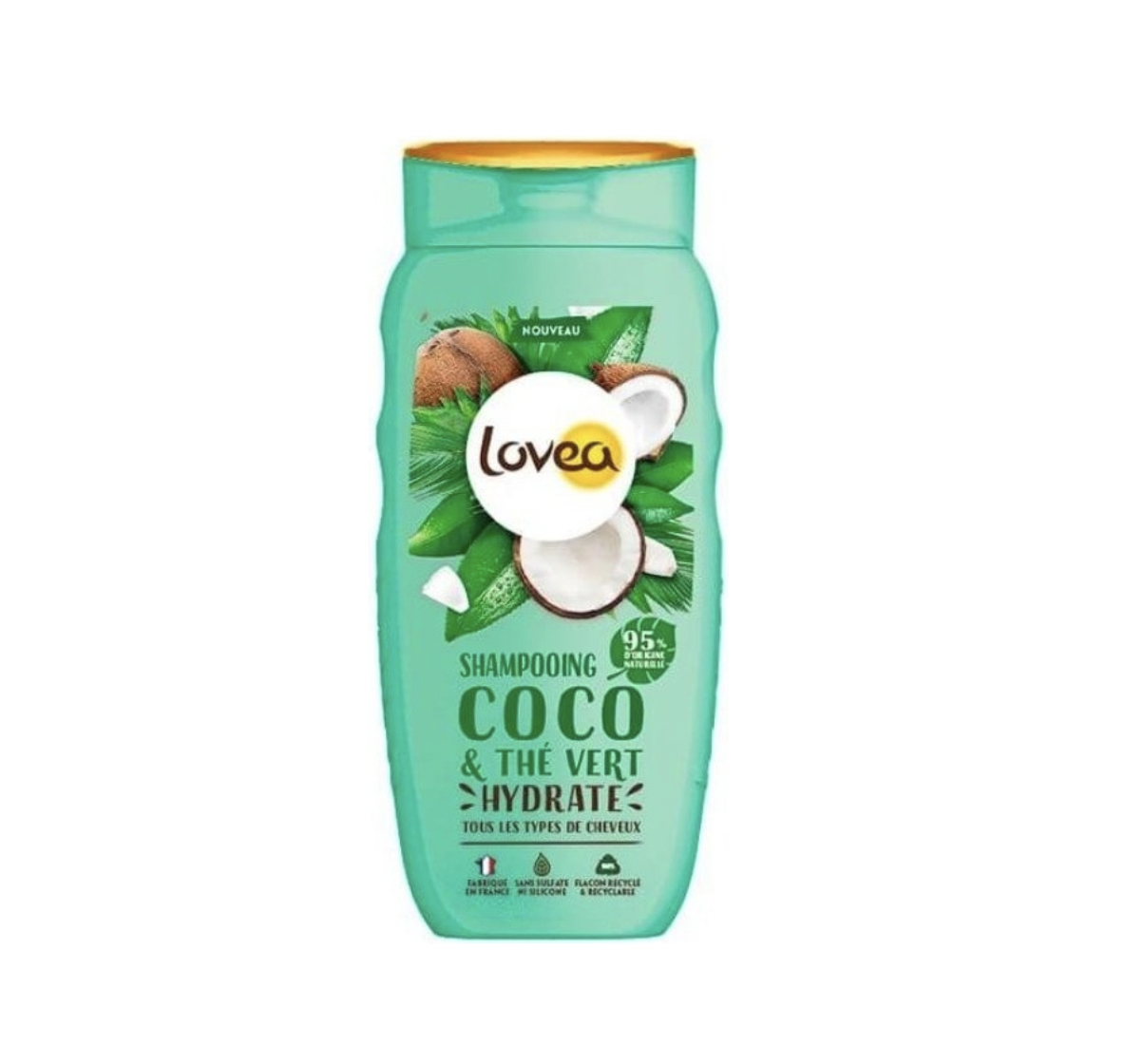 Shampoo Coco y Té Verde 250ml. Lovea
