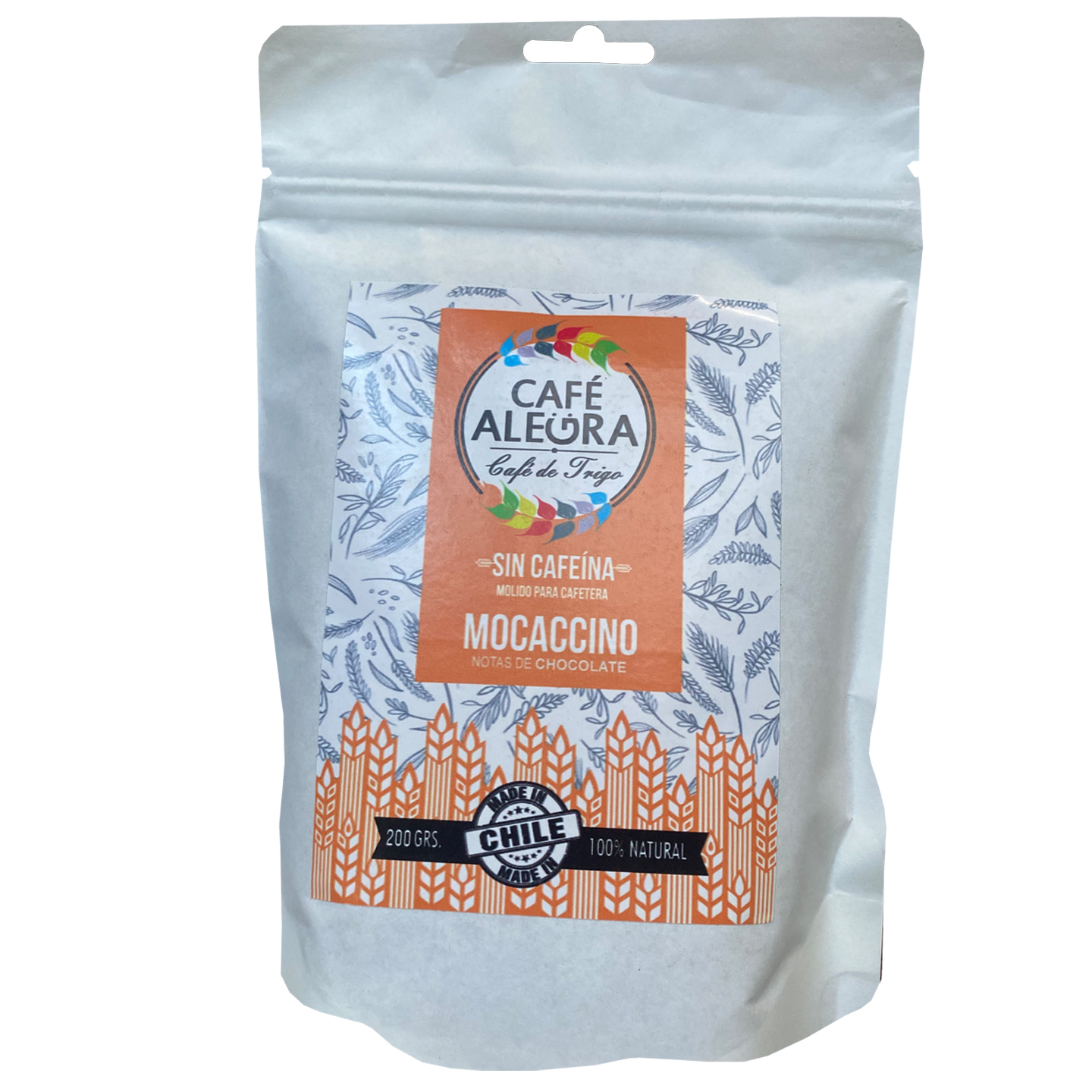 Café de Trigo sin Cafeína Sabor Mocaccino 200g. Alegra Café