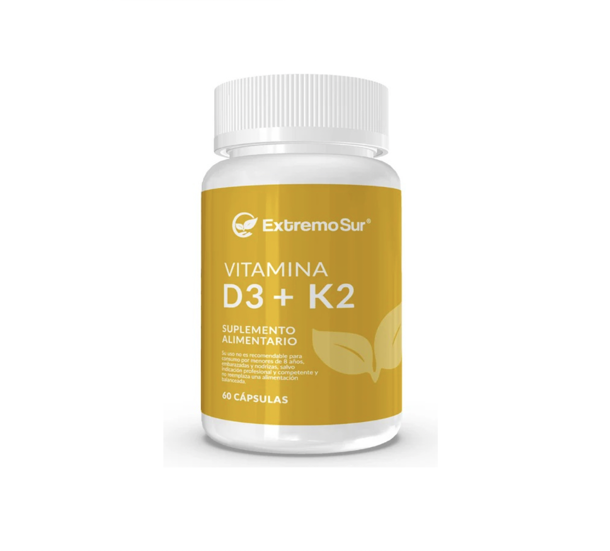 Vitamina D3 + K2 60 Cápsulas Suplemento Alimentario Extremo Sur
