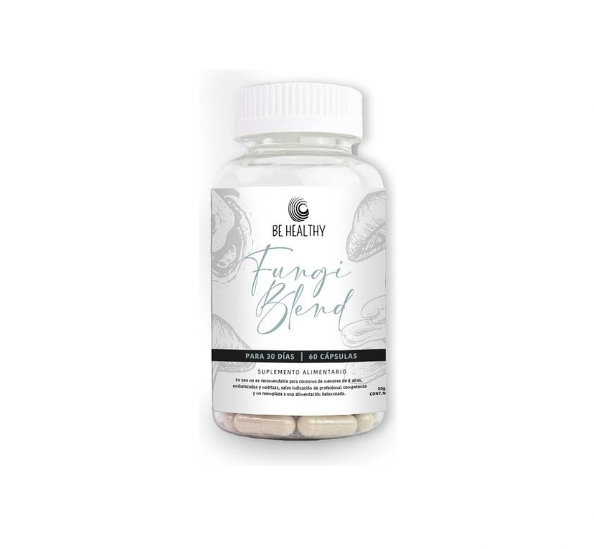 Fungi Blend Mix de Hongos 30 Días 60 Cápsulas Suplemento Alimentario Be Healthy