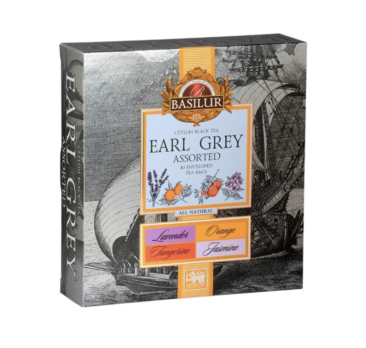 Té Earl Grey Assorted Variados Sabores 40 Unidades Basilur