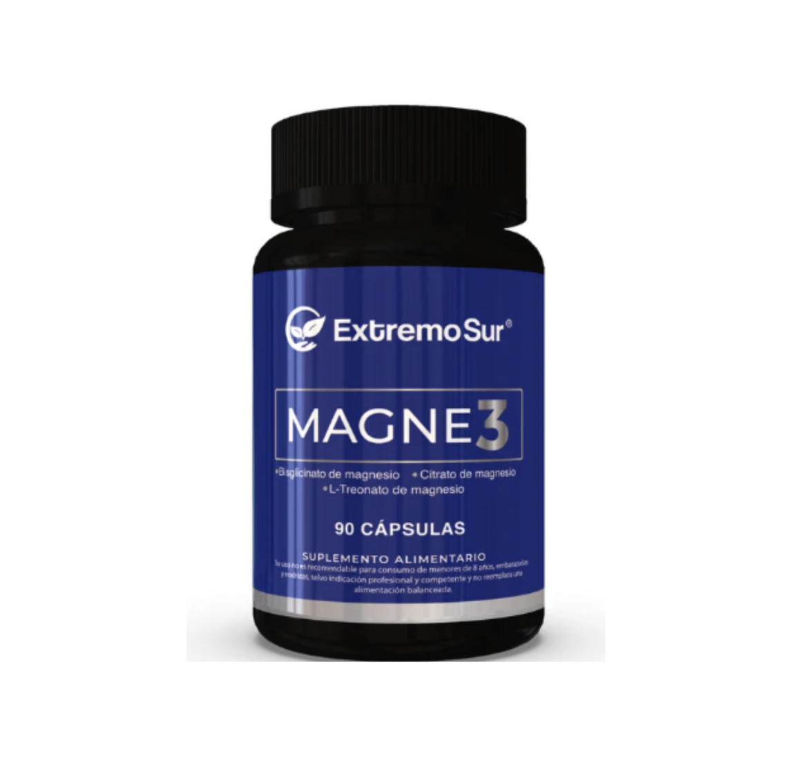 Magnesio Bisglicinato + Citrato + L-Treonato Magne3 90 Cápsulas Extremo Sur