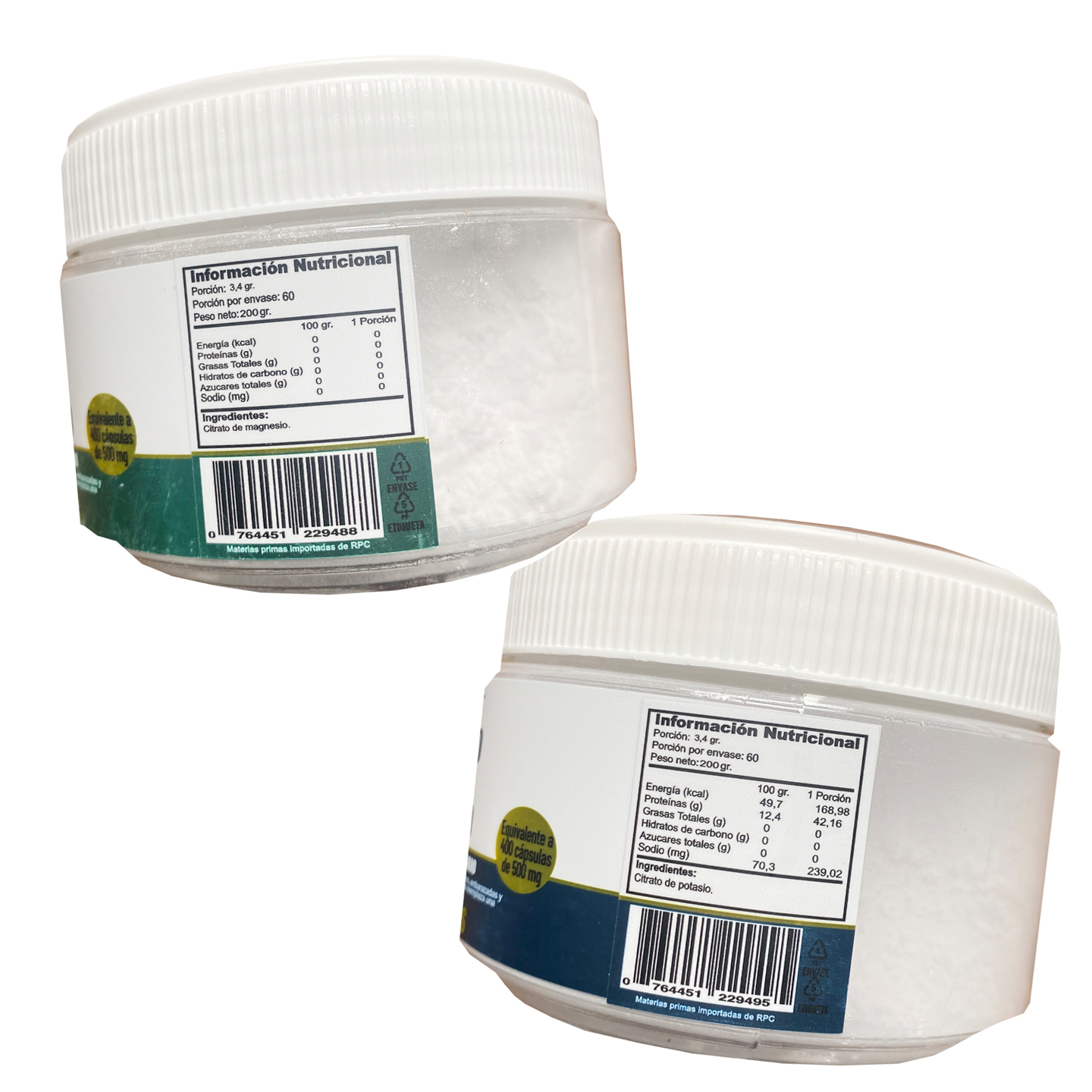 Pack Citratos de Magnesio 200g y Potasio 200g. Green Medical - Image 2