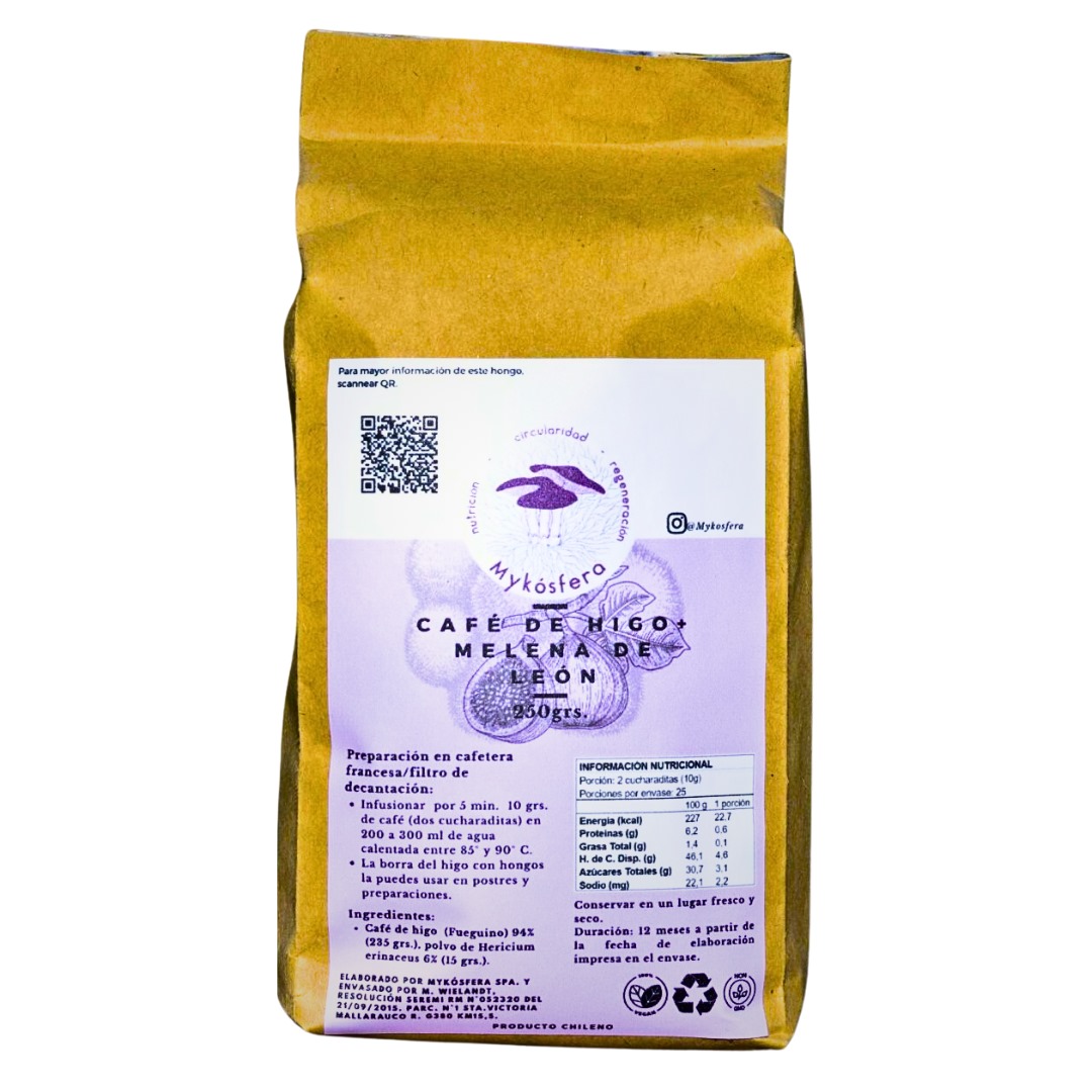 Cafe De Higo + Melena De Leon 250gr 100% Natural Mykosfera